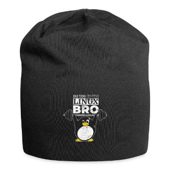 Do You Even Linux Bro Linux Pinguin hebt Gewichte - Jersey-Beanie - Schwarz - Vorne
