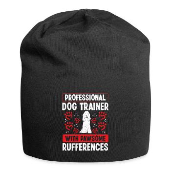 Dog Trainer with pawsome Rufferences Dog School - Jersey Beanie - black - Front