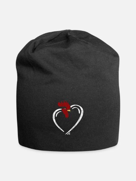 Huhn - Jersey-Beanie - Schwarz
