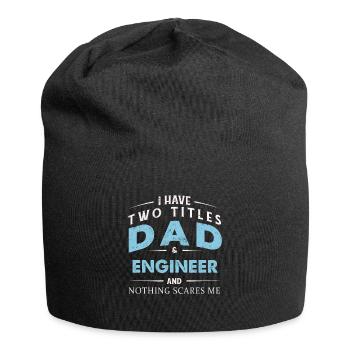 Scares Two Titles Dad Engineer Fathers Day 2022 - Jersey-Beanie - Schwarz - Vorne