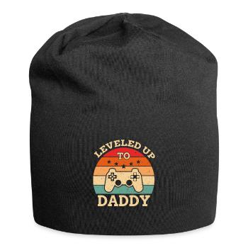 Level Up To Daddy Werdender Papa - Jersey-Beanie - Schwarz - Vorne