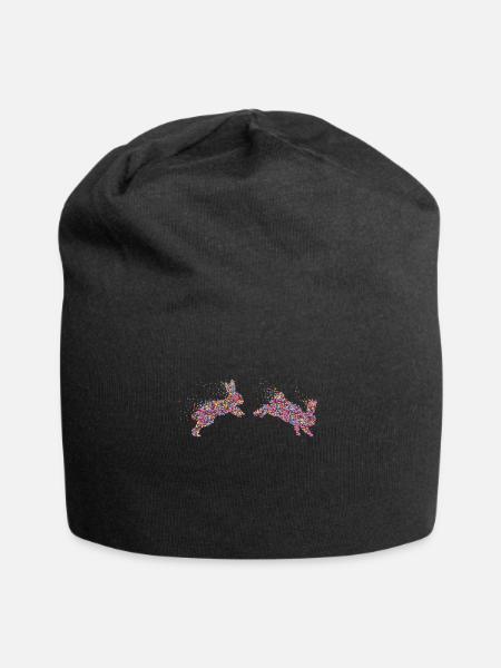 Rabbit Rabbit Rabbit Dwarf Rabbit - Jersey Beanie - black