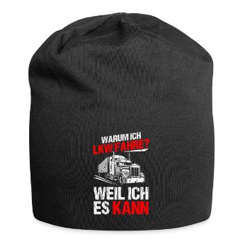 Warum Ich LKW Fahre Spruch Lastwagen Fernfahrer LK - Jersey-Beanie - Schwarz - Vorne