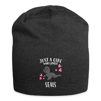 Drôle de sceau juste une fille qui aime les phoques - Bonnet en jersey - charbon - Devant