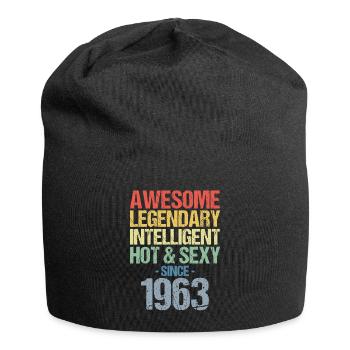 Geboren 1963 Jahrgang 1963 Geburtstag - Jersey-Beanie - Schwarz - Vorne