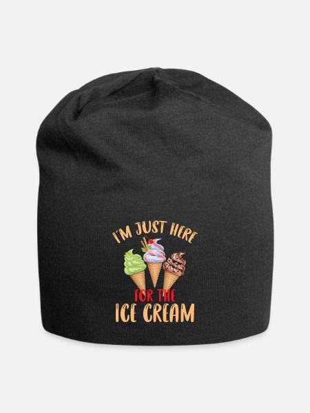 Je suis juste ici pour la crème glacée - Dessert d’été C - Bonnet en jersey - noir