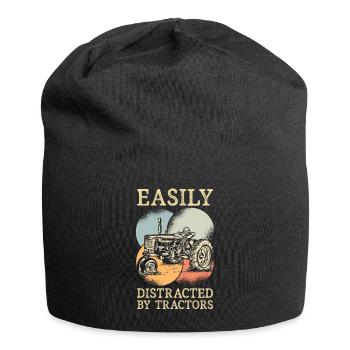 Easily Distracted By Tractors Agriculture - Jersey-Beanie - Schwarz - Vorne