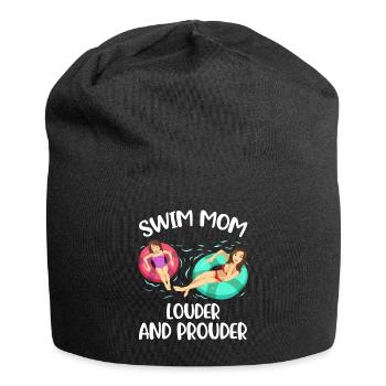 Swim Mom Louder Prouder Swimming Gift - Jersey Beanie - black - Front