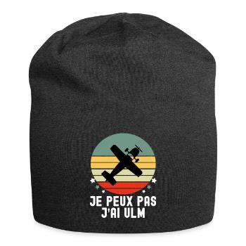 je peux pas j ai ulm humour ulm vintage - Bonnet en jersey - charbon - Devant
