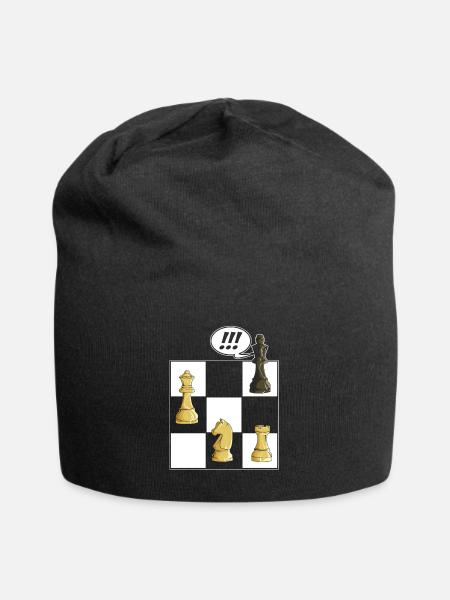 Échecs - Bonnet en jersey - noir