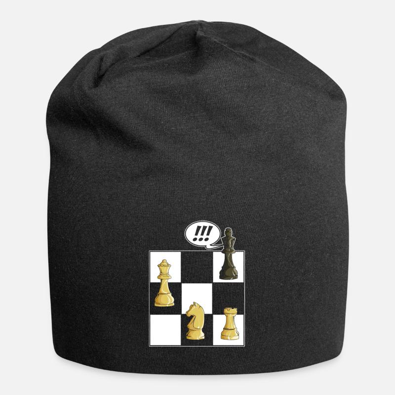 Échecs - Bonnet en jersey - noir