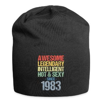 Né en 1983 Né en 1983 Anniversaire - Bonnet en jersey - noir - Devant