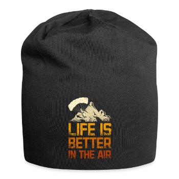 Life is better in the air Paragliding - Jersey Beanie - black - Front