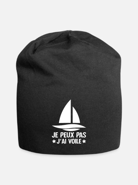 Je Peux Pas J'ai Voile - Bonnet en jersey - noir