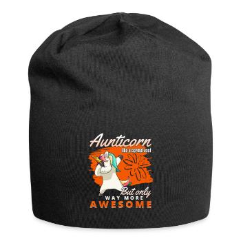 Aunticorn Einhorn für Tante und Patentante - Jersey-Beanie - Schwarz - Vorne