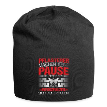 Steinleger Pflasterer machen keine Pause - Jersey-Beanie - Schwarz - Vorne
