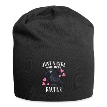 Funny Crow Lover Just A Girl Who Loves Ravens - Jersey Beanie - black - Front