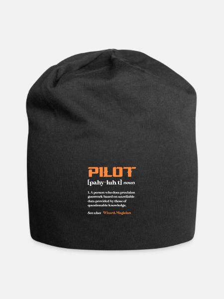 Pilot Airplane Flying Flyer Gift - Jersey Beanie - black