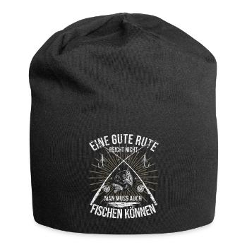 Eine gute Rute reicht nicht - lustig Angler Spruch - Jersey-Beanie - Schwarz - Vorne