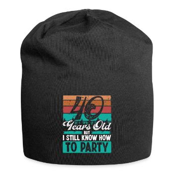 40th Birthday Idea for Party Funny 40 Years Old - Jersey Beanie - black - Front