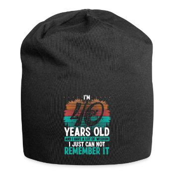 40th Birthday Vintage a lot of Wisdom 40 Year Old - Jersey Beanie - black - Front