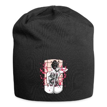 Tatouage de dragon japonais Samouraï Japon Fleur de cerisier - Bonnet en jersey - noir - Devant