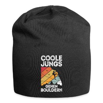 Coole Jungs gehen Bouldern - Klettern Geschenk Jun - Jersey-Beanie - Schwarz - Vorne