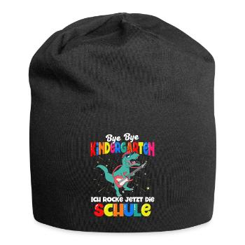 Dinosaurier Schulbeginn Schulanfänger Schulkind - Jersey-Beanie - Schwarz - Vorne