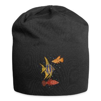 Aquarium Aquaristik Fischliebhaber - Jersey-Beanie - Schwarz - Vorne