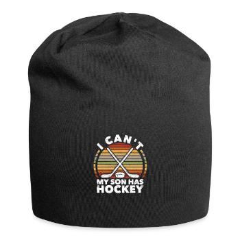 Je ne peux pas mon fils a le hockey sur glace hiver - Bonnet en jersey - noir - Devant