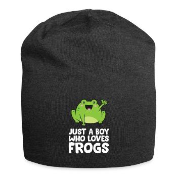 Juste un garçon qui aime les grenouilles - Bonnet en jersey - charbon - Devant