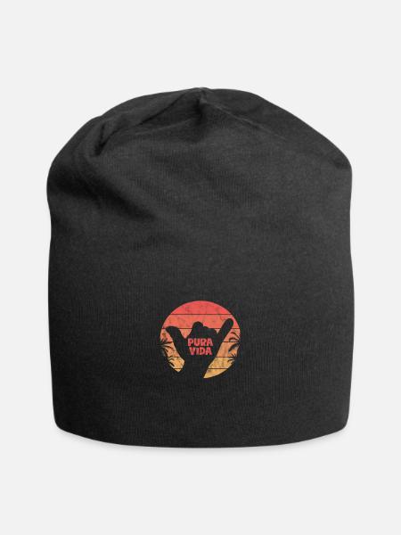 Costa Rica Urlaub Mittelamerika Pura Vida Geschenk - Jersey-Beanie - Schwarz