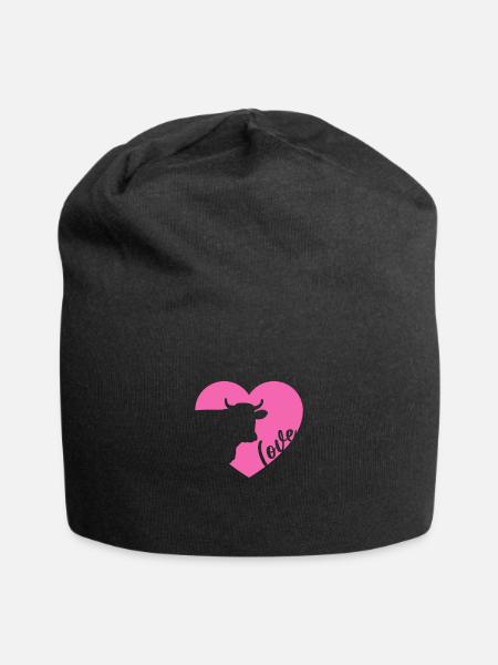 Kuh - Jersey-Beanie - Schwarz