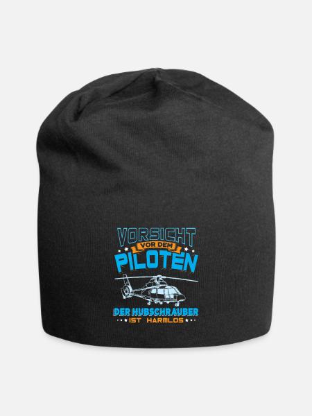 Vorsicht vor dem Piloten Hubschrauber - Jersey-Beanie - Schwarz
