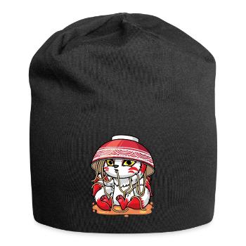 Niedlicher Kitsune Ramen Japanische Nudeln Kawaii - Jersey-Beanie - Schwarz - Vorne