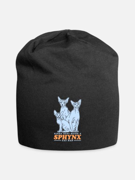 Sphynx Dad Katzenpapa Katzenbesitzer Geschenk - Jersey-Beanie - Schwarz