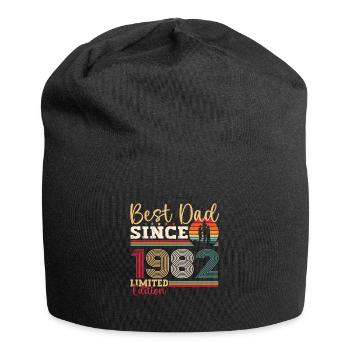 Men's Best Dad Since 1982 Father's Day Gift Fun - Jersey Beanie - black - Front