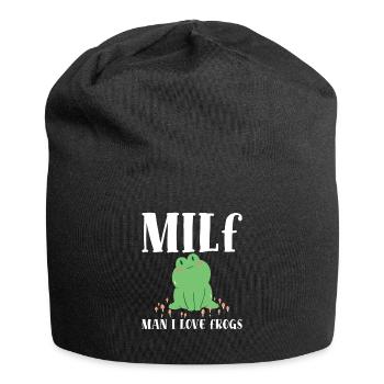 Homme J’aime Grenouilles Grenouille Amour Drôle - Bonnet en jersey - noir - Devant