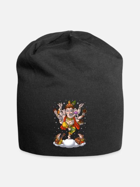 Hinduism Elephant God Ganesha - Jersey Beanie - black