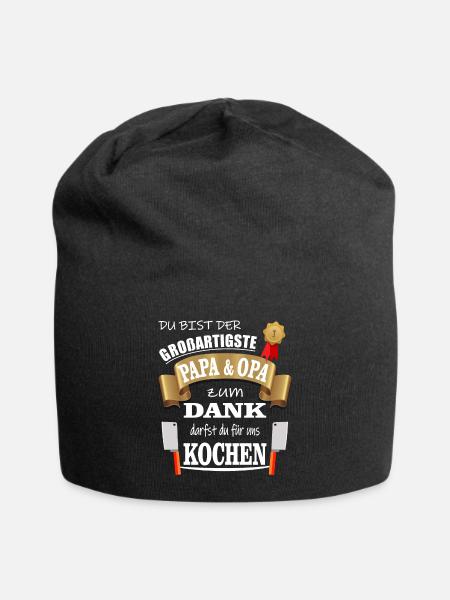 Bester Großartigster Papa und Opa darf Kochen - Jersey-Beanie - Schwarz