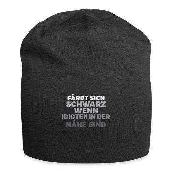 Färbt sich schwarz wenn Idioten in der Nähe sind - Jersey-Beanie - Anthrazit - Vorne