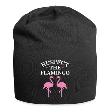 Respectez le flamant rose - Observation des oiseaux roses - Bonnet en jersey - noir - Devant