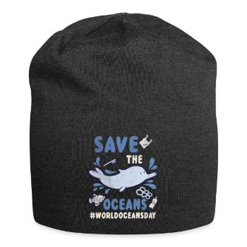 Dolphin Planet Water Protect Save Oceans Day - Jersey-Beanie - Anthrazit - Vorne