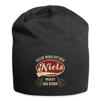 Niels alles wird gut der Niels macht das schon - Jersey-Beanie - Schwarz - Vorne