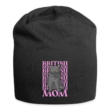 British Shorthair Mom Britisch Kurzhaar BKH Katze - Jersey-Beanie - Schwarz - Vorne