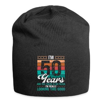 50th Birthday Idea Looking this good 50 Years Old - Jersey-Beanie - Schwarz - Vorne