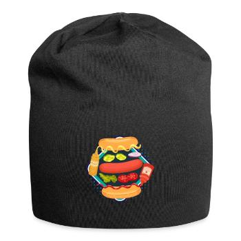 Hot Dog Kit Fast Food Sausages - Jersey Beanie - black - Front