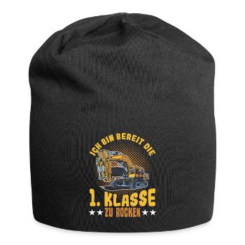 Bagger Schulbeginn Schulanfänger Schulkind - Jersey-Beanie - Schwarz - Vorne