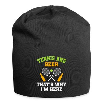 Tennis and Beer Herren Tennis Männer Tennisverein - Jersey-Beanie - Schwarz - Vorne