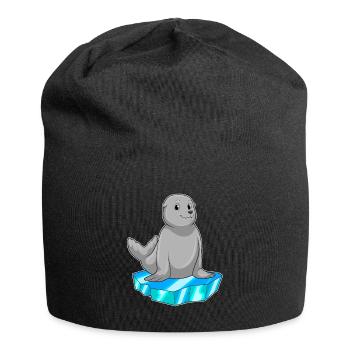 Seehund Eisscholle - Jersey-Beanie - Schwarz - Vorne